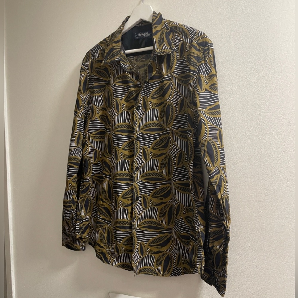 Desigual Multicolor Leaf Print Shirt